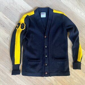 Vintage Like New Cheerleader Cardigan Sweater 1978 Dallas Supply Co Womens M